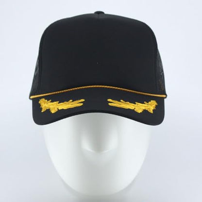 High Crown Foam Mesh Camouflage Tri-Color Oak Leaves Trucker Hat Baseball Cap - color: Black/Gold Oak