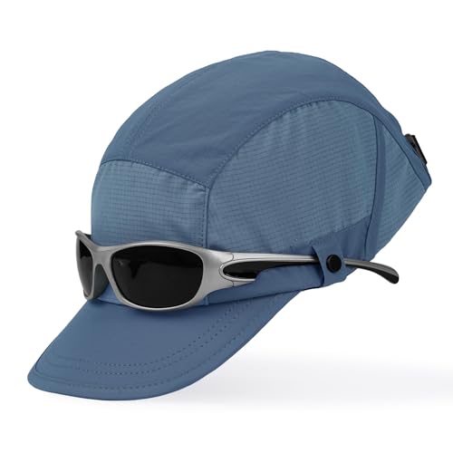 CLAPE Snapback 5 Panel Hat for Men Flat Bill Funny Trucker Hats Running - color: Wbqsg1-blue