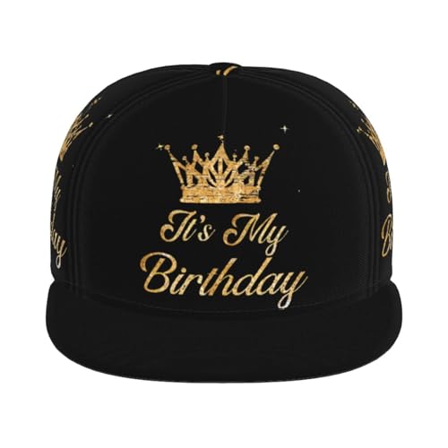 Happy Birthday Snapback Hat for Men and Women, Flat-Brimmed Hat, Adjustable Hip Hop Baseball Cap for Birthday Party - color: Birthday 4