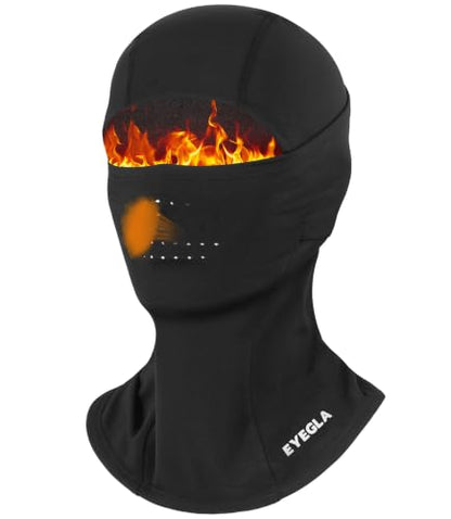 Winter Balaclava Ski Mask for Men Women Thermal Face Mask Breathable Face Cover for Cold Weather Motorcycle Snowboard - color: E1-black(breath Hole)