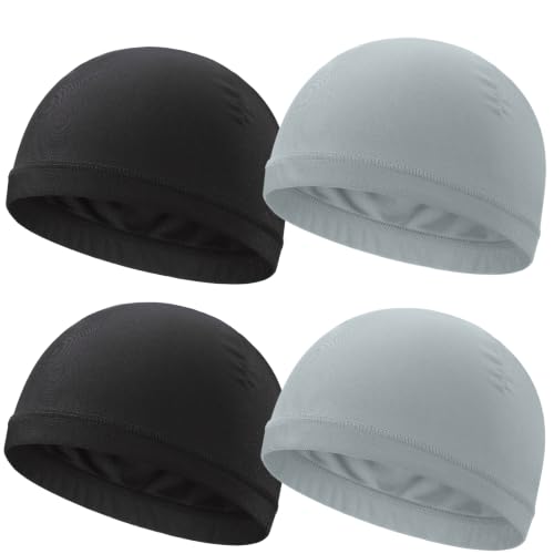 Cooling Skull Cap Cycling Motorcycle Hard Hat Helmet Liner Men - color: 4pcs (2pcs Light Gray+2pcs Black)