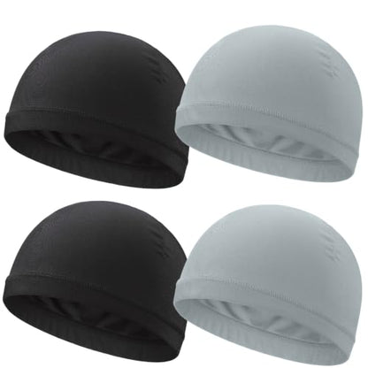Cooling Skull Cap Cycling Motorcycle Hard Hat Helmet Liner Men - color: 4pcs (2pcs Light Gray+2pcs Black)