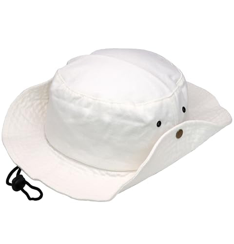 Antourage Bucket Hat Unisex Hiking Outdoor Fishing Hunting Safari Packable UV Protection Multiuse Boonie Hat - color: 04. White, size: Large