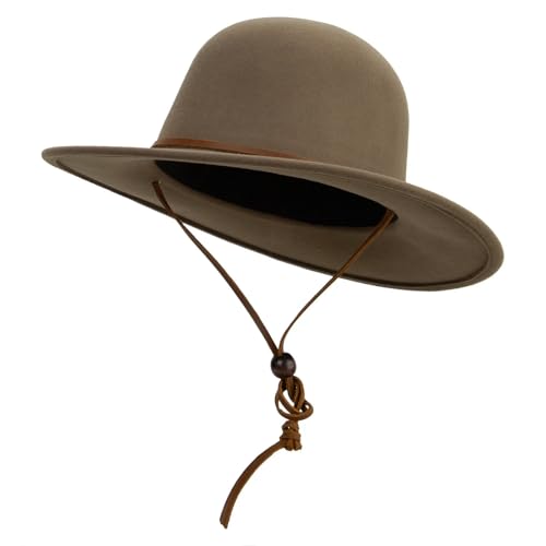 Jeanne Simmons Round Crown Wool Felt Hat - color: Camel, size: Large