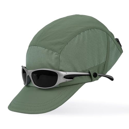 CLAPE Snapback 5 Panel Hat for Men Flat Bill Funny Trucker Hats Running - color: Wbqsg1-green