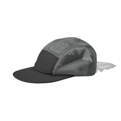 FASHIXD Mesh 5 Panel Runner Hat for Men Flat Brim Quick Dry Running Hat - color: Gray