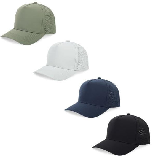 5 Panel Baseball Cap Quick Dry Mesh Snapback Hat for Women Men - color: Black+navy+lightgrey+sagegreen