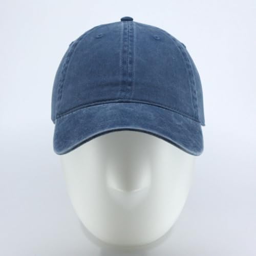 Classic Blank Dad Hat Cotton Adjustable Strap Baseball Cap - color: Navy Washed