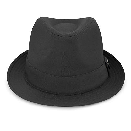 The Hat Depot Premium Paisley Lining Unisex Fedora Hat - color: 1. Premium - Black, size: Small-Medium