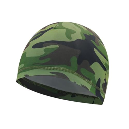 Helmet Skull Caps Sport Cycling Sweat Wicking Helmet Liner Quick Dry Running Hat for Men and Women - color: Camouflage Green