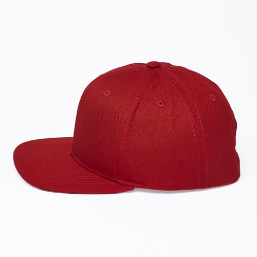 E BY ELIDAN Flat Bill Hat, Structured Flat Brim Baseball Cap for Men - color: Red