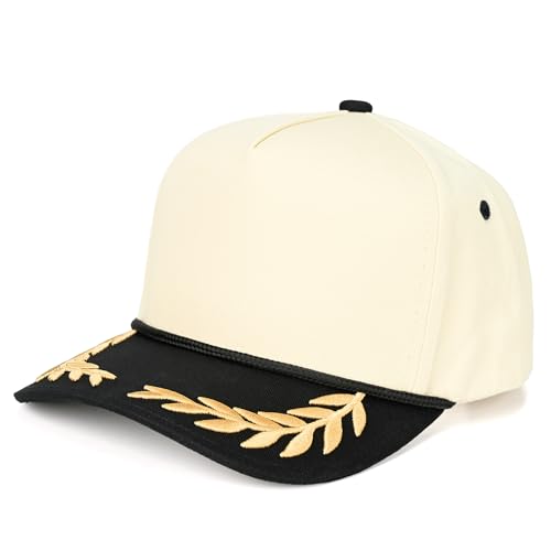 Funky Junque Trucker Snapback Hat - color: Black/Beige (Nautical)
