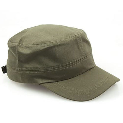 2 Pack Cadet Army Caps Flat Top Military Hats for Men Women - color: Army Green