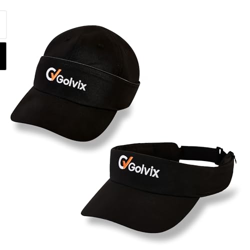 2-in-1 Convertible Golf Visor & Baseball Cap, Lightweight Breathable Sports Hat for Men & Women, Adjustable 100% Polyester - color: Black