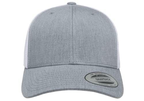 L2K Classics Plain Trucker Mesh Cap Baseball Cap - Mens Hats Trucker Hats for Men - color: Heather/White
