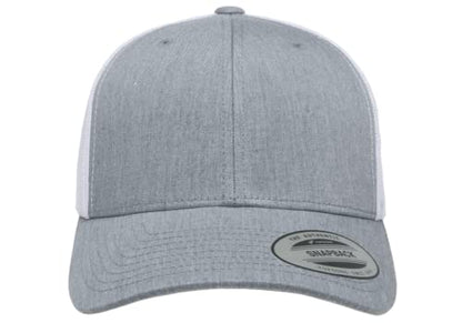 L2K Classics Plain Trucker Mesh Cap Baseball Cap - Mens Hats Trucker Hats for Men - color: Heather/White