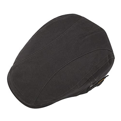 VOBOOM Men Cotton Newsboy Beret Hat Duckbill Buckle Cabbie Cap - color: Dark Grey