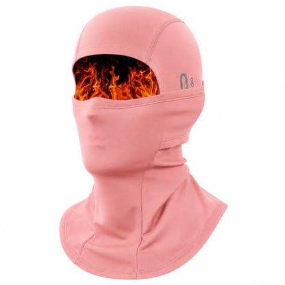 Balaclava Ski Mask, Warm Fleece Face Cover for Winter Cycling - color: Pink