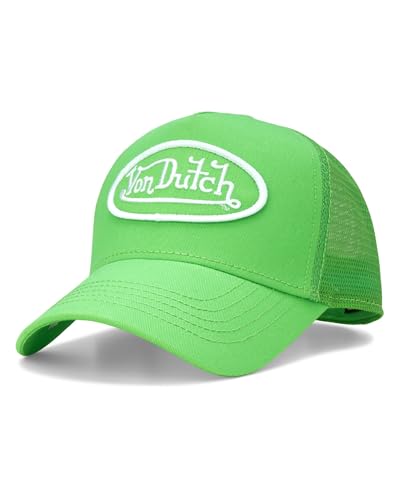 Von Dutch Unisex Trucker Hat - Retro Classic Solid Color Mesh Back Snapback Baseball Cap for Men & Women. - color: Bright Green