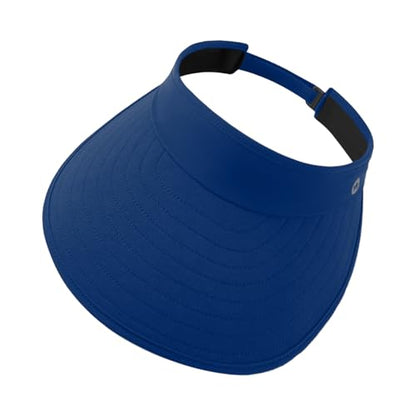 WANDER Sun Visor Hat Wide Brim Packable Large Beach Cap for Women - color: Royal Blue
