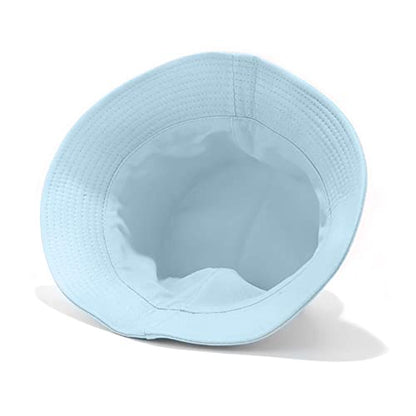 Unisex Bucket Hat Beach Sun Hat Aesthetic Fishing Hat for Men Women Teens, Reversible Double-Side-Wear - color: Light Blue