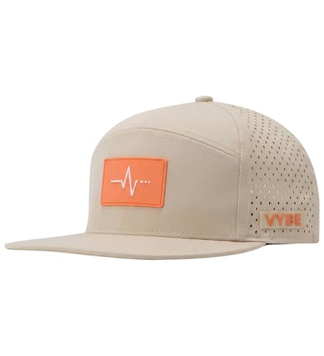 VYBE Performance Snapback Hat - Water-Repellent, Breathable Athletic Baseball Cap for Golf, Gym, Sports, Water - color: Coral Pulse