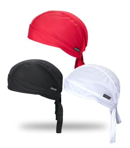 Do Rags Cycling Caps Helmet Liner Doo Rag Motorcycle Bandana Hat Sweat Liner Skull Caps Dew Rags for Men and Women - color: Plain Set-3