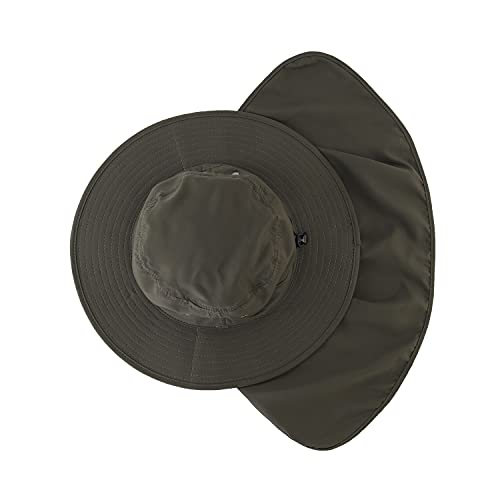 Home Prefer UPF50 Mens Sun Hat with Neck Flap Quick Dry UV Protection Cap Womens Wide Brim Fishing Hat Neck Flap Beach Garden - color: Dark Green
