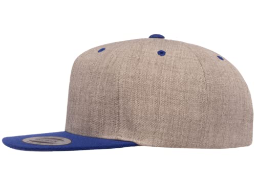 Yupoong Classics 6089 Wool-Blended Snapback Cap Bundle w/Cap Catcher - color: Heather/Royal