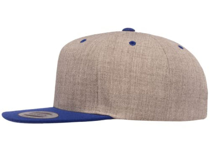 Yupoong Classics 6089 Wool-Blended Snapback Cap Bundle w/Cap Catcher - color: Heather/Royal