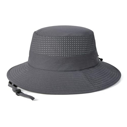 VOBOOM Unisex Wide Brim UV Protection Fishing Sun Hat - color: Dark Grey