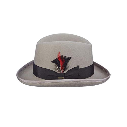 Scala Classico Men's Wool Felt Homburg Hat - color: Light Grey, size: X-Large