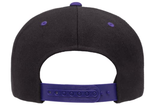 Mrlahat 6089 Yupoong Yp by Flexfit 6-Panel Structured Flat Visor Classic Snapback Cap with Black Bandana - color: Black / Purple