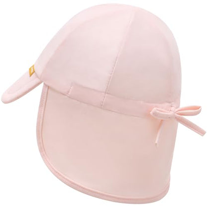 Duoyeree UPF 50+ Baby Sun Hat, Neck Flap Protection for Toddlers - color: A-pink, size: 0-6 Months