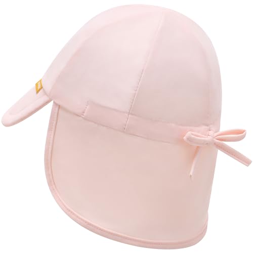 Duoyeree UPF 50+ Baby Sun Hat, Neck Flap Protection for Toddlers - color: A-pink, size: 6-24 Months