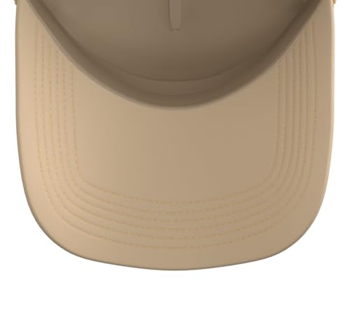 Pontoons and High Noons Trucker Hat with Adjustable Mesh Back - color: Khaki