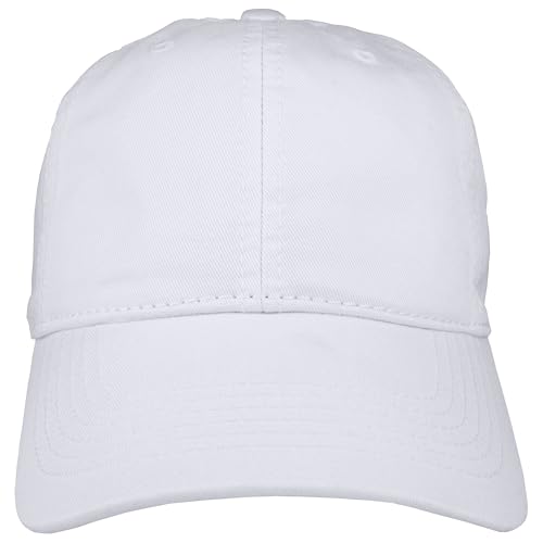 Gelante Cotton Twill Washed Unstructure Baseball Cap - Adjustable Blank Hat for Men Women - Wholesale Bulk Lot of 6 Pack - color: Solid White