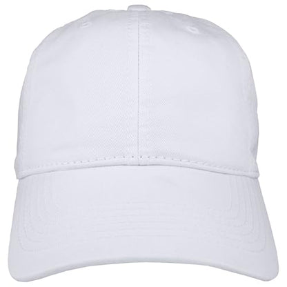 Gelante Cotton Twill Washed Unstructure Baseball Cap - Adjustable Blank Hat for Men Women - Wholesale Bulk Lot of 6 Pack - color: Solid White