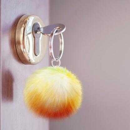 Tatuo 16 Pcs Faux Fur Pom Poms for Hats, Rainbow Color - color: Rainbow Color