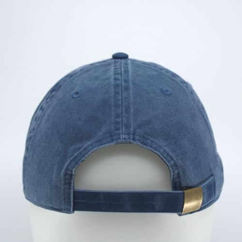 Classic Blank Dad Hat Cotton Adjustable Strap Baseball Cap - color: Navy Washed