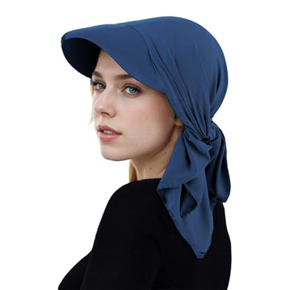 Headscarf Baseball Cap for Men Women, Summer Sun Visor Hat - color: Navy Blue