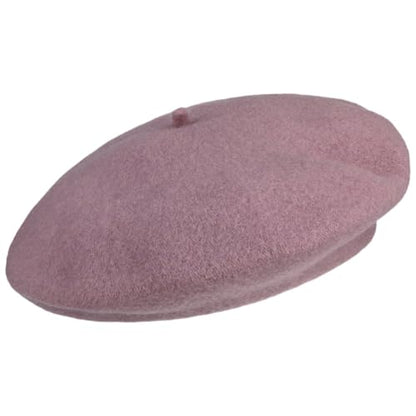 Women's Beret Cashmere Wool French Hat Made in EU Women Autumn Winter - color: Oldrose, size: 6 7/8