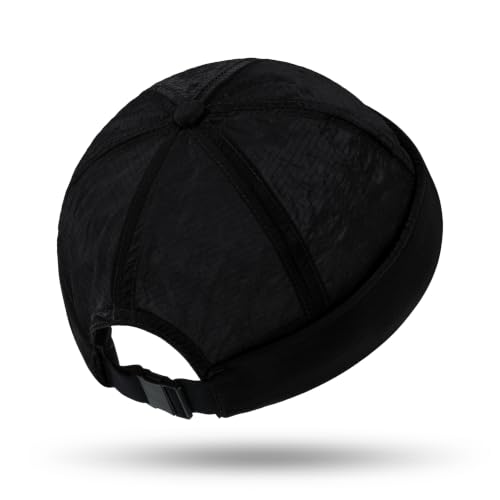CLAPE Lightweight Breathable Brimless Cap Street Casual Versatile Summer Quick Dry Docker Cap No Brim Sailor Cap Leon Cap - color: Dcx2601-black