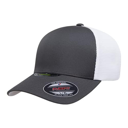 Flexfit Melange Unipanel Trucker Cap - color: Charcoal/White, size: Large-X-Large