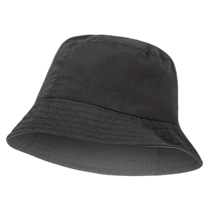 Kids Bucket Hat for Girls & Boys, Packable Fun & Cool Reversible Beach Sun Teen Toddler Bucket Hat - Ages 3-14 Years - color: Black / Charcoal Grey, size: 7-14 Years
