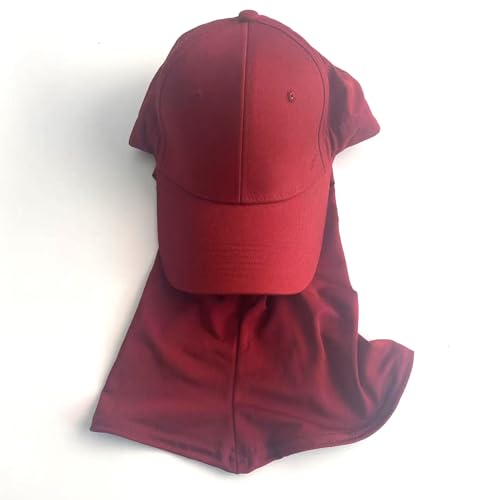 One-Piece Hijab Baseball Cap for Women Quick Dry Sun Hat Outdoor Headscarf - color: Burgundy