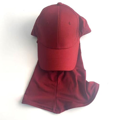 One-Piece Hijab Baseball Cap for Women Quick Dry Sun Hat Outdoor Headscarf - color: Burgundy