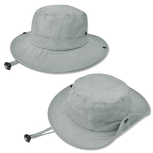 ZOORON Kids Sun Hat UPF 50+ Quick Dry Bucket Safari Hat for Girls and Boys - color: Dark Gray