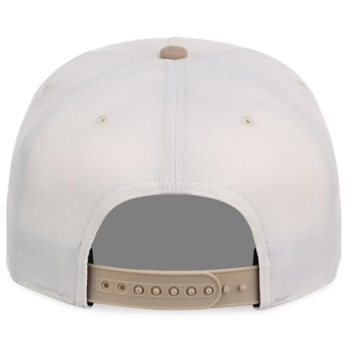 Lids Blank Hook Shot A-Frame Adjustable Snapback Hat – Breathable Mesh & Lightweight | Curved Bill | One Size Fits Most - color: Ivory/Tan