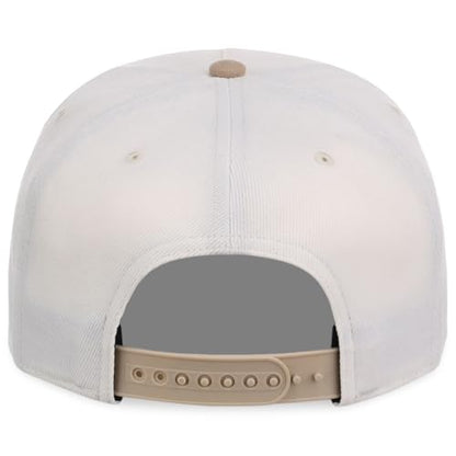Lids Blank Hook Shot A-Frame Adjustable Snapback Hat – Breathable Mesh & Lightweight | Curved Bill | One Size Fits Most - color: Ivory/Tan